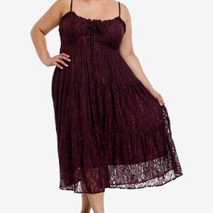 Cosmic Aura Lace tank Midi Dress